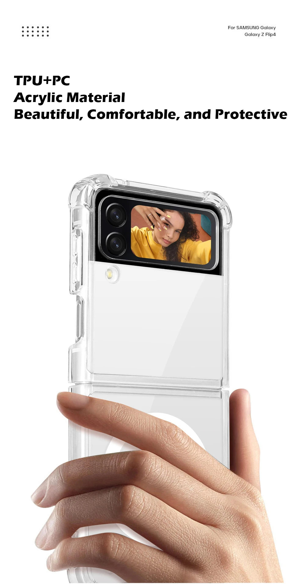 Transparent MagSafe Case With Air Cushion Shockproof Z Flip - Smarsty