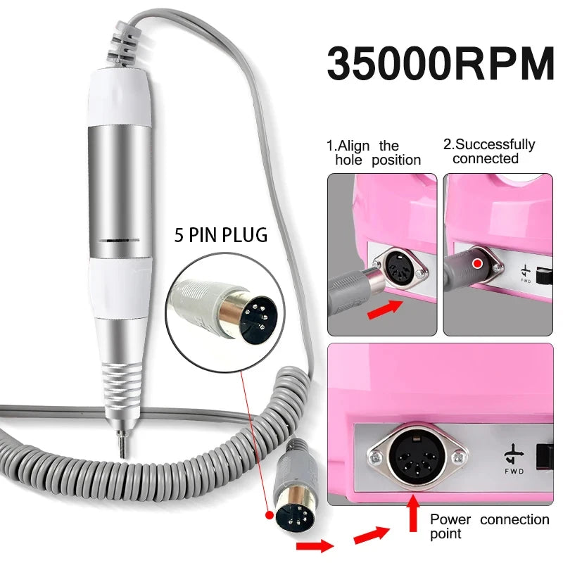 Electric Nail Drill Handpiece for Professional Manicure - Smarsty