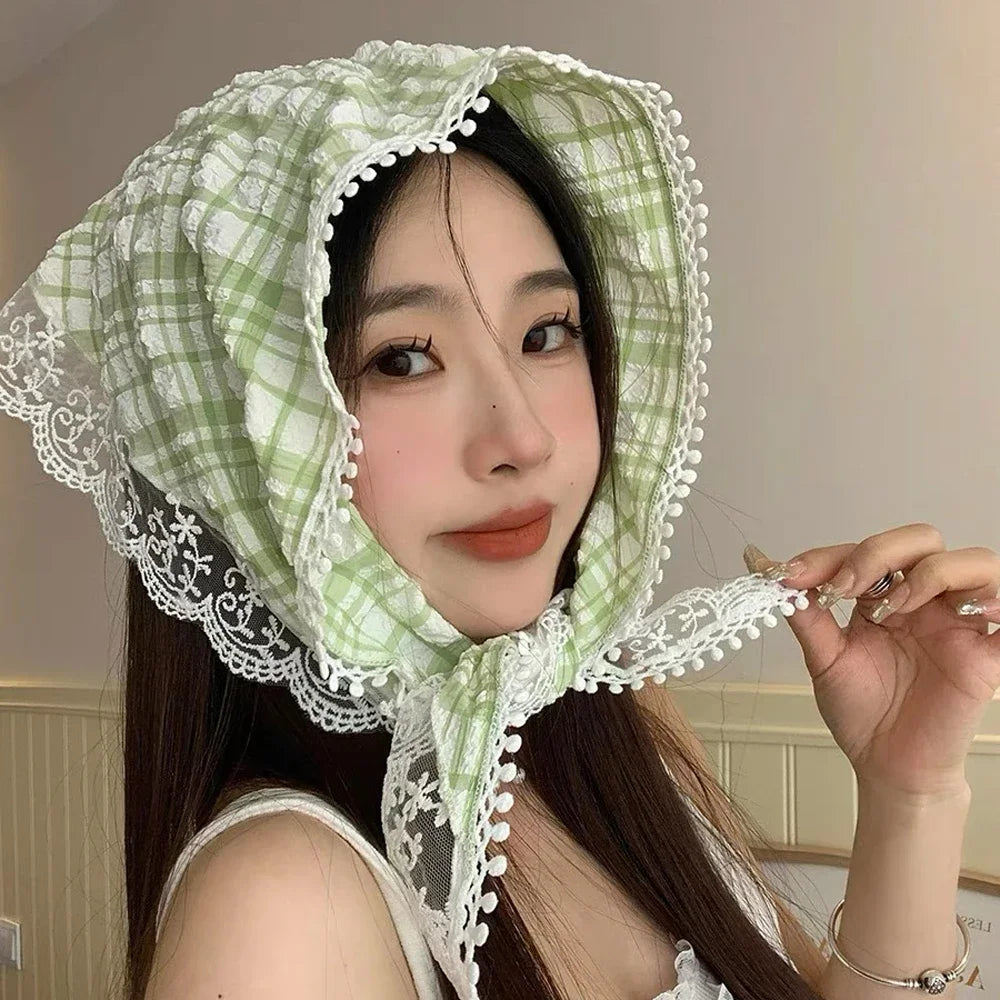 Sweet Flower Hair Scarf Headband Lightweight Summer - Smarsty