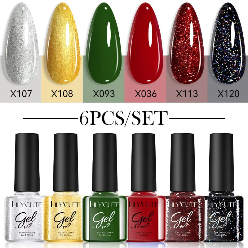 LILYCUTE 6 Piece Coffee Gel Nail Polish Set - Smarsty