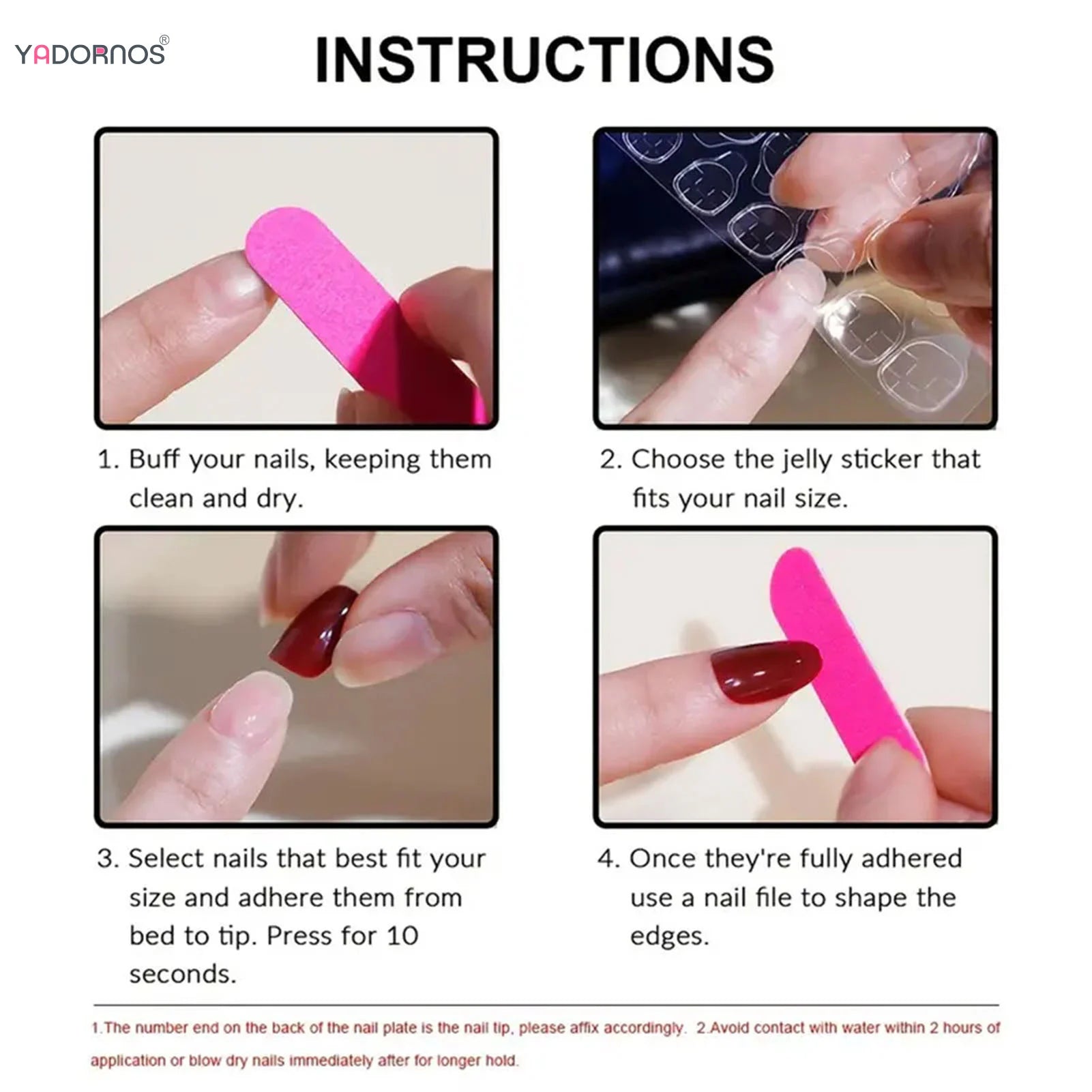 24 Piece Pink Almond Fake Nail Set With Bowknot Design - Smarsty