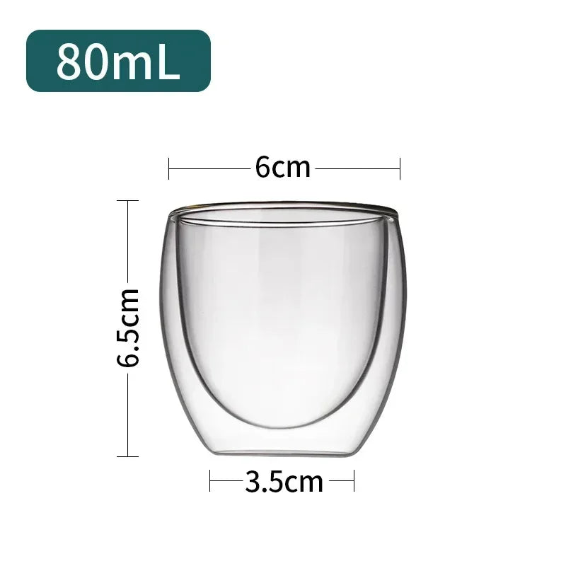 Double Bottom Thermal Glass Coffee Cup Set - Smarsty
