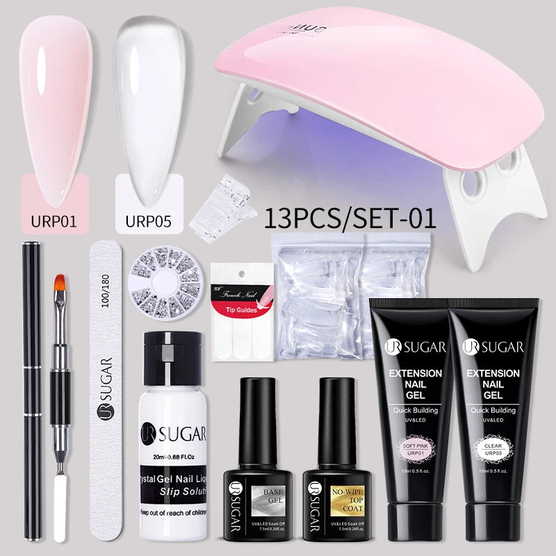 Nude Glitter Gel Nail Polish Kit for Long-Lasting Manicure - Smarsty