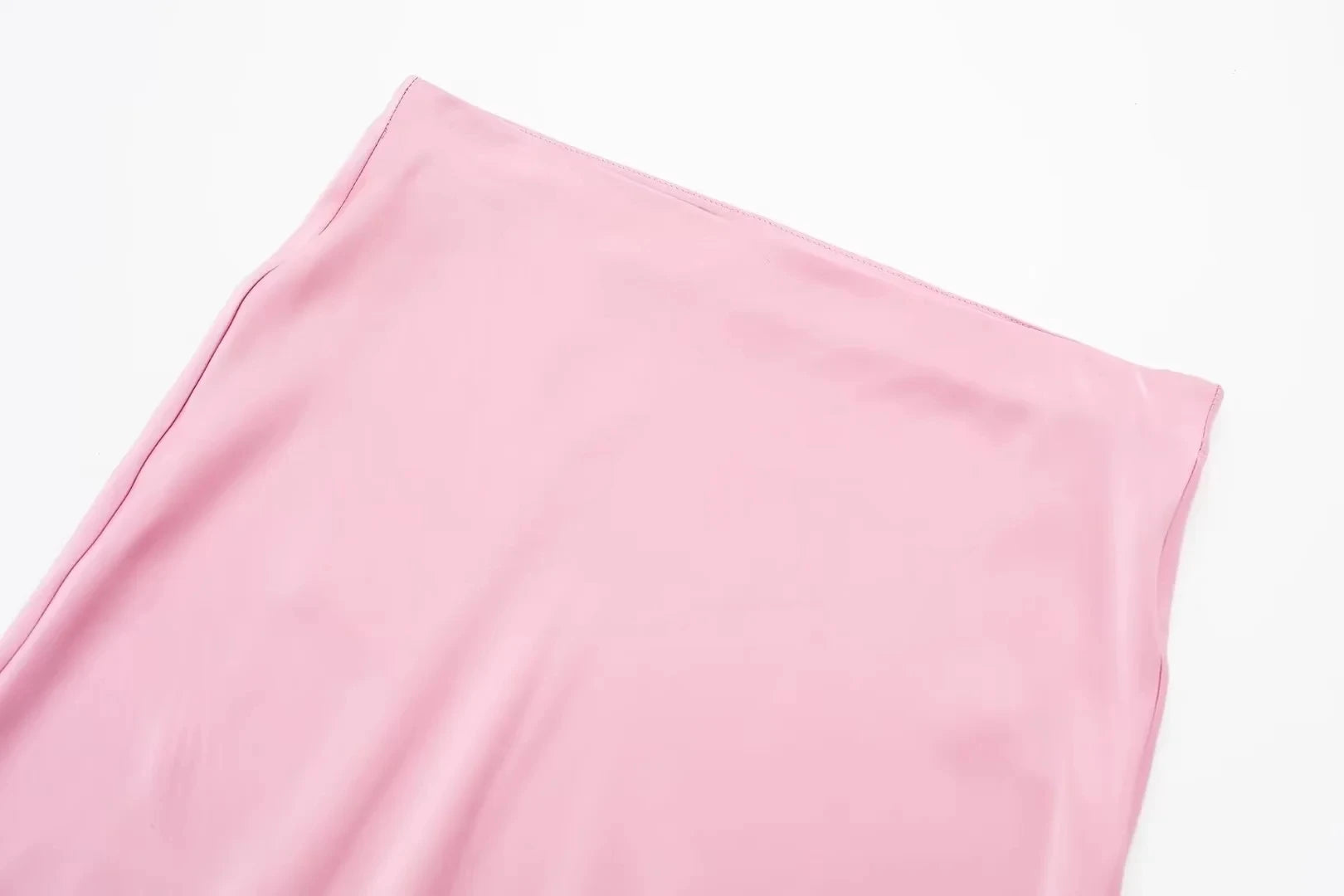 TRAFZA 2024 Y2K Casual Women Long Skirt Spring Elastic High Waisted A-Line Casual Female Satin Skirts High Street Lady Skirts - Smarsty