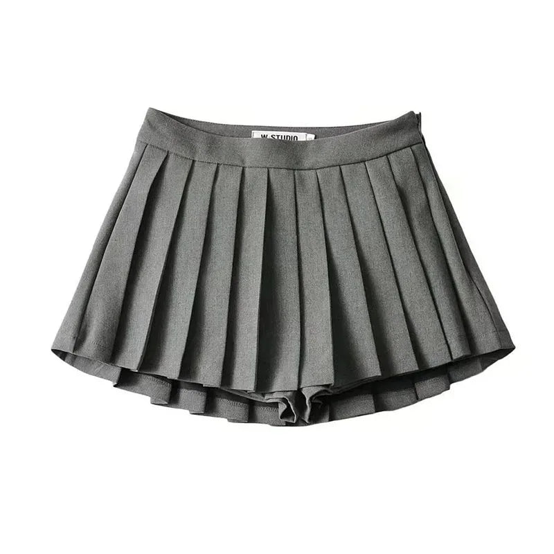 Spice girl pleated skirt female pure color small short skirt summer new Korean version JK college wind high waist mini skirt - Smarsty