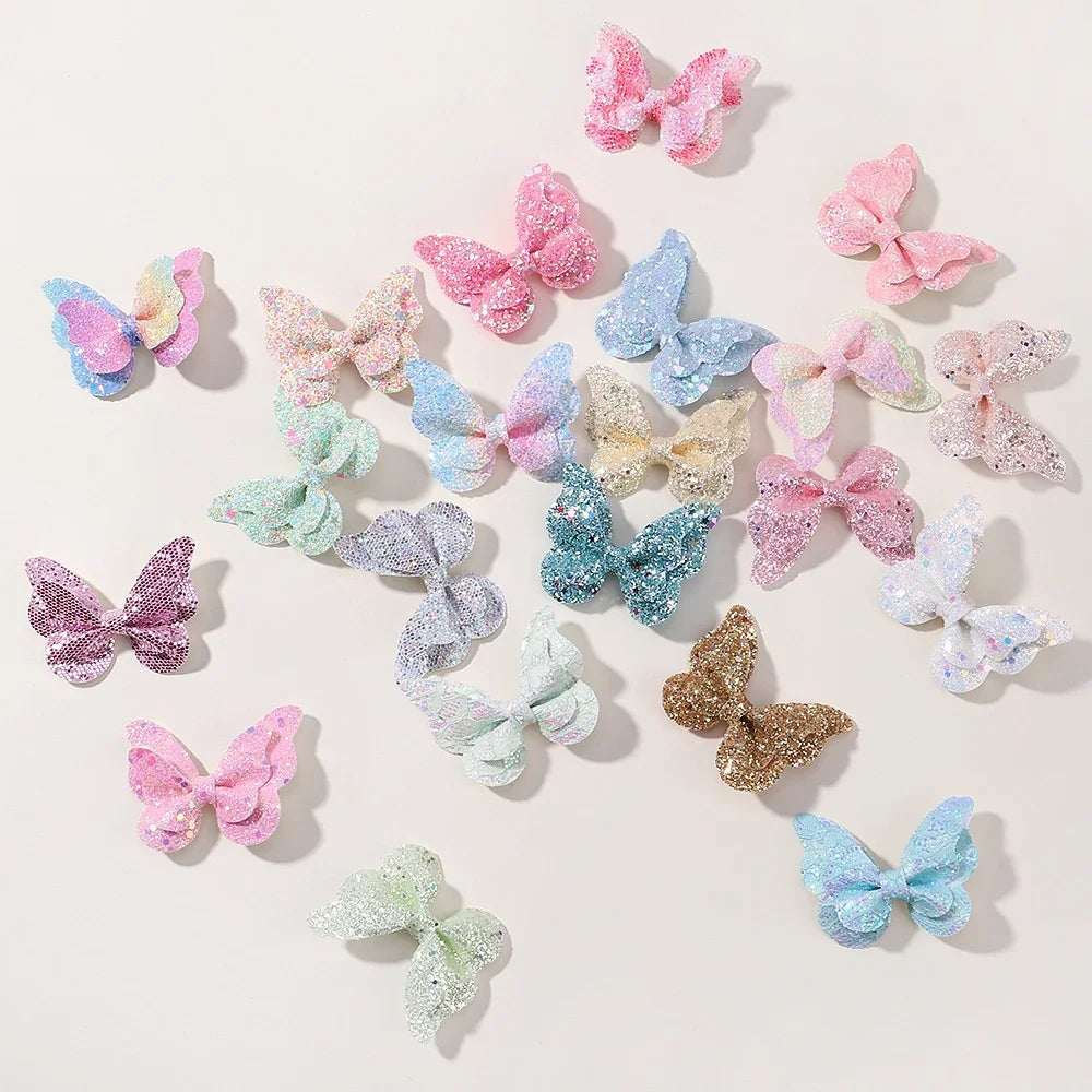 Glitter Butterfly Hair Clips for Girls - Cute Headwear Set - Smarsty