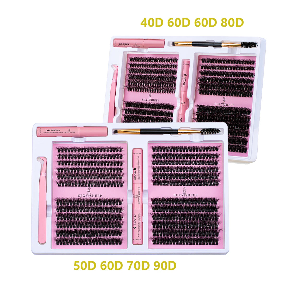 DIY False Eyelashes Clusters Extensions Individual Lashes Cluster Natural Segmented With glue,Remover,lash brush,tweezers - Smarsty