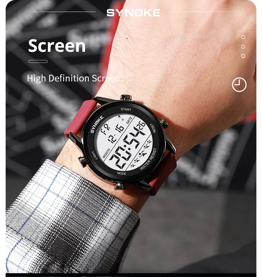SYNOKE Men's Waterproof LED Digital Sports Watch - Smarsty