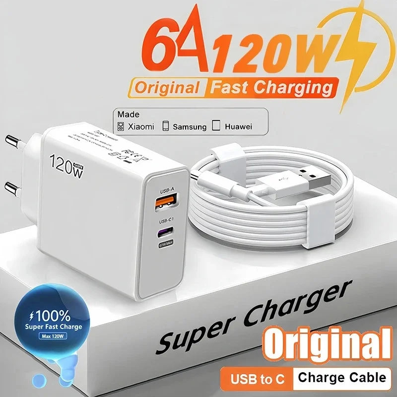120W USB C Fast Wall Charger With Global Travel Plugs - Smarsty