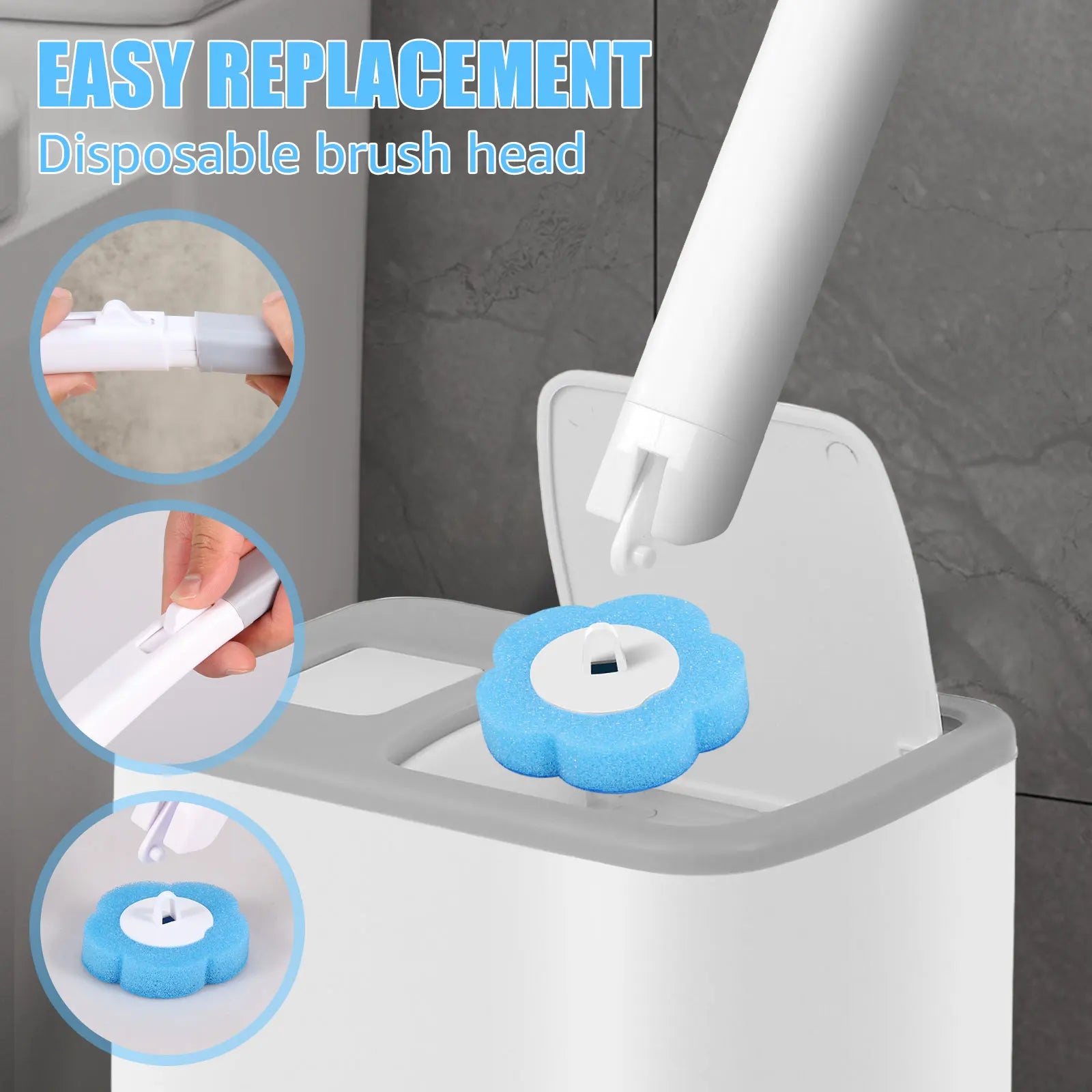 18/36Pcs Toilet Brush With Disposable Replacement Head Kits Upgrade Long Handle Bathroom Cleaning Brush For Home Wc Accessories - Smarsty