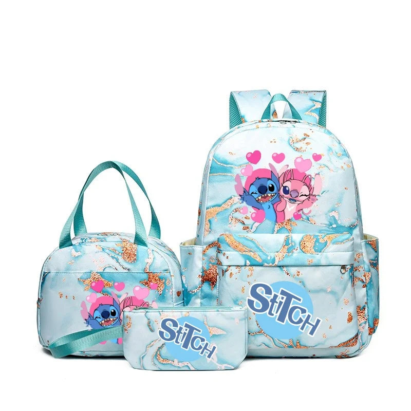 Cartoon Print Kids Backpack Set Large Capacity Lunch Bag - Smarsty