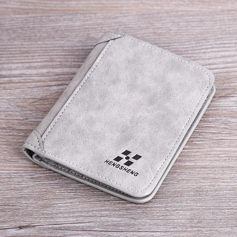 Men's Wallet Leather Billfold Slim Hipster Cowhide Credit Card/ID Holders Inserts Coin Purses Luxury Business Foldable Wallet - Smarsty