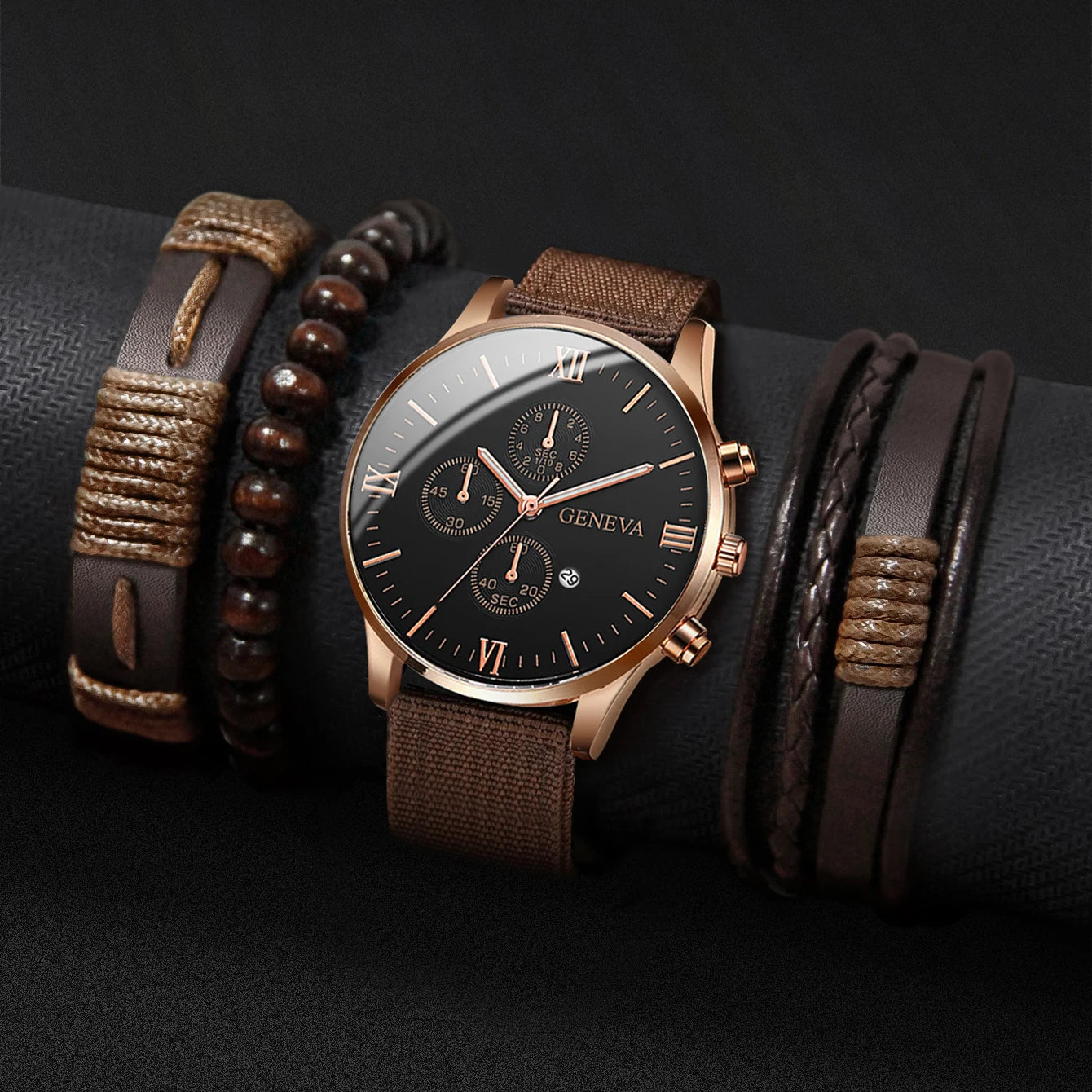 Men's Fashion Quartz Watches Set with Nylon Bands - Smarsty