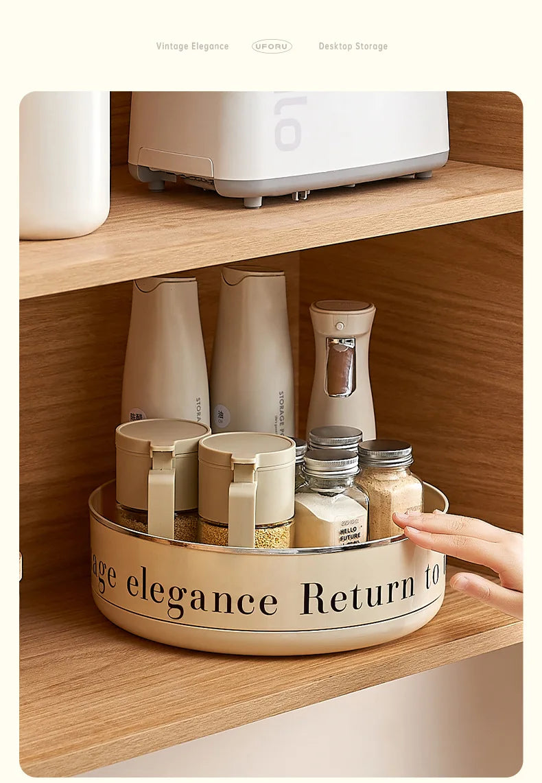 Multifunctional Adjustable Kitchen Rack, Large Capacity Condiment Box Storage , Plastic Material Tabletop Fruit Platter