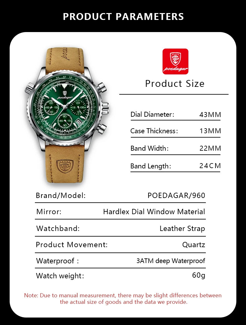 Luxury Waterproof Quartz Chronograph Watch for Men - Smarsty