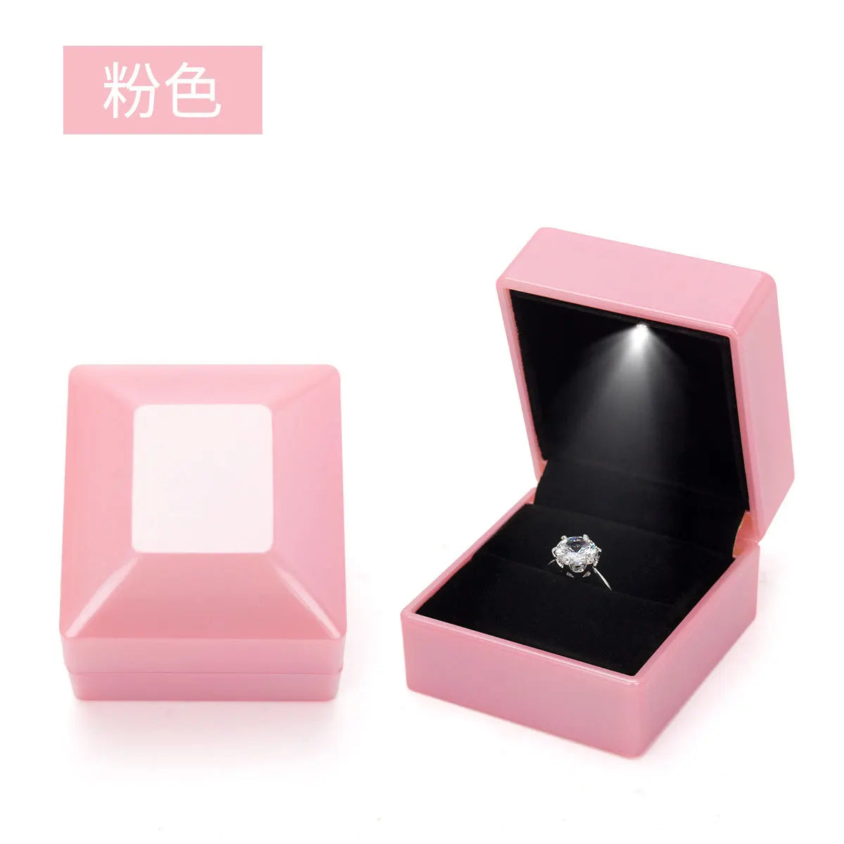 LED Illuminated Ring Box with Velvet Display Finish - Smarsty