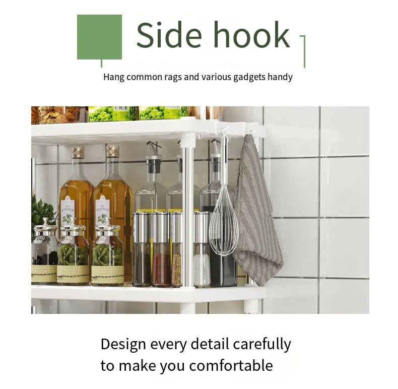 Four-Layer Multifunctional Storage Rack for Bathroom, Living Room, Kitchen, and Bedroom; Plastic Floor-Standing Storage Rack for Bathroom Organization by Smarsty