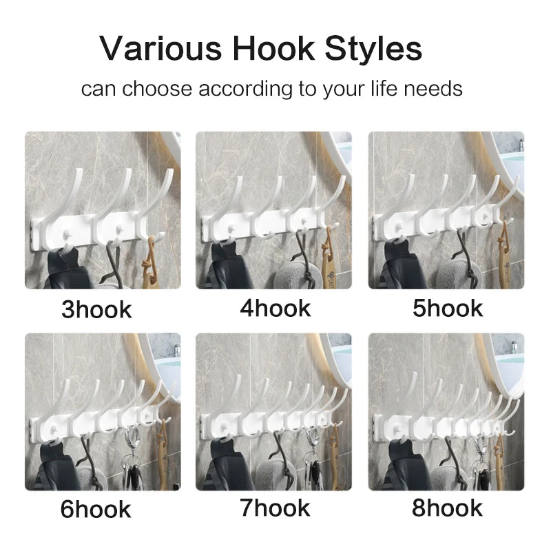 Black and White Folding Robe Hooks for Towel Storage - Smarsty