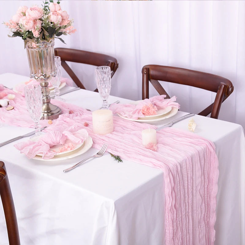 Wrinkle Gauze Table Runner for Elegant Dining Decor - Smarsty