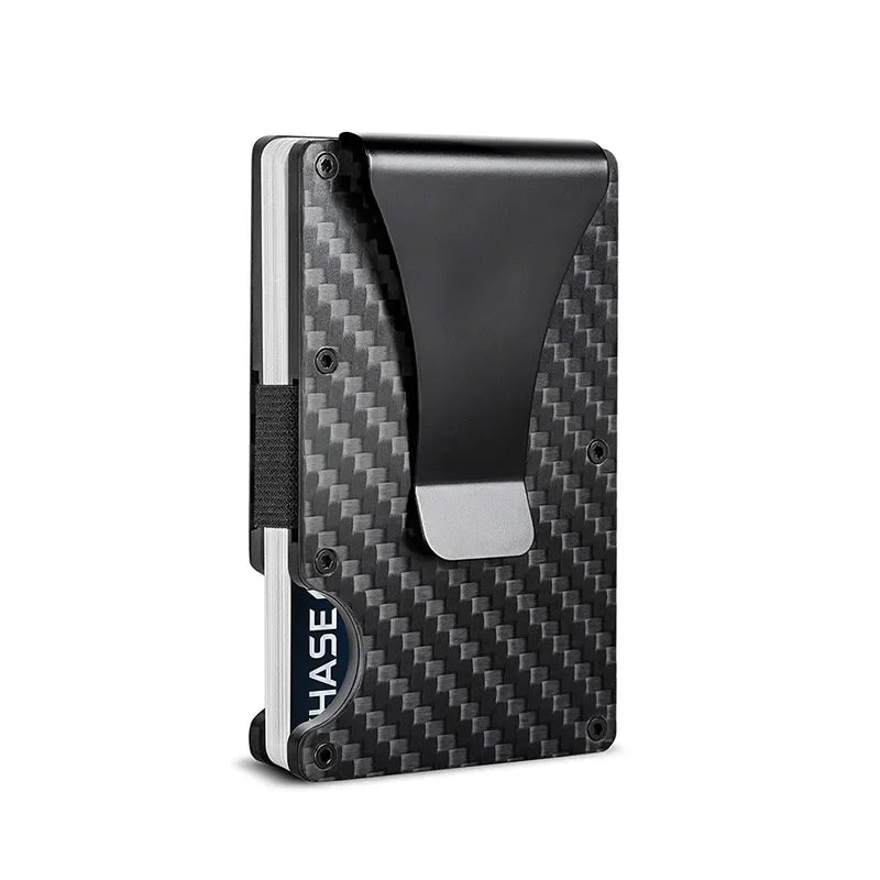 Carbon Fiber Metal Minimalist Slim Credit Card Holder Wallet Carteira for Men Cartera Tarjetero Hombre RFID Bank Cardholder Case