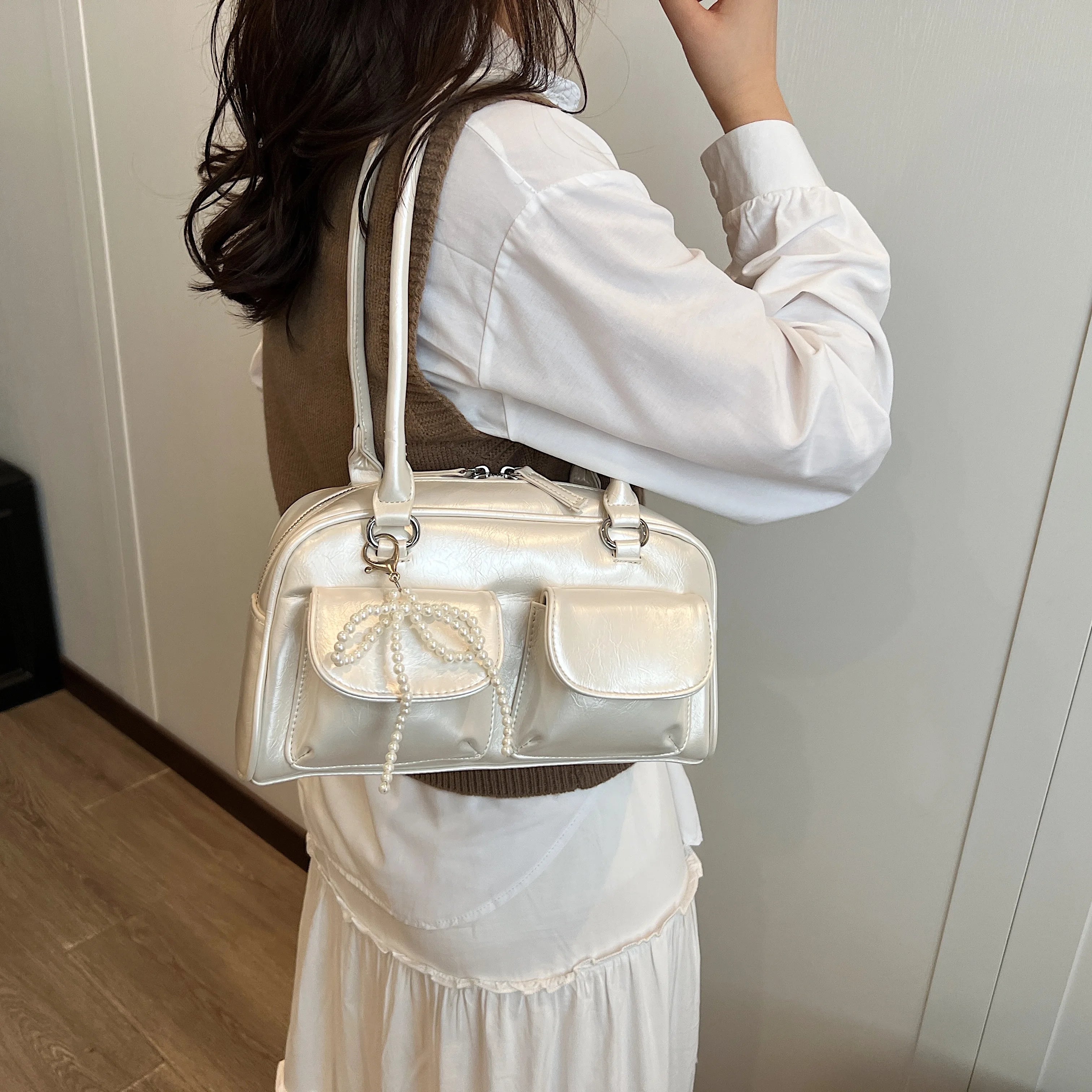 Korean Edition Underarm Bow Bag Women Versatile Shoulder Bag - Smarsty