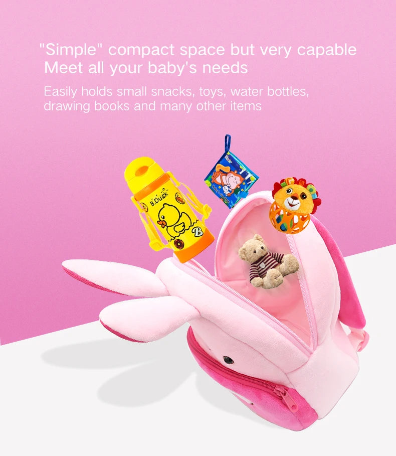 Soft Plush Kids Backpack With Cartoon Animal Design - Smarsty