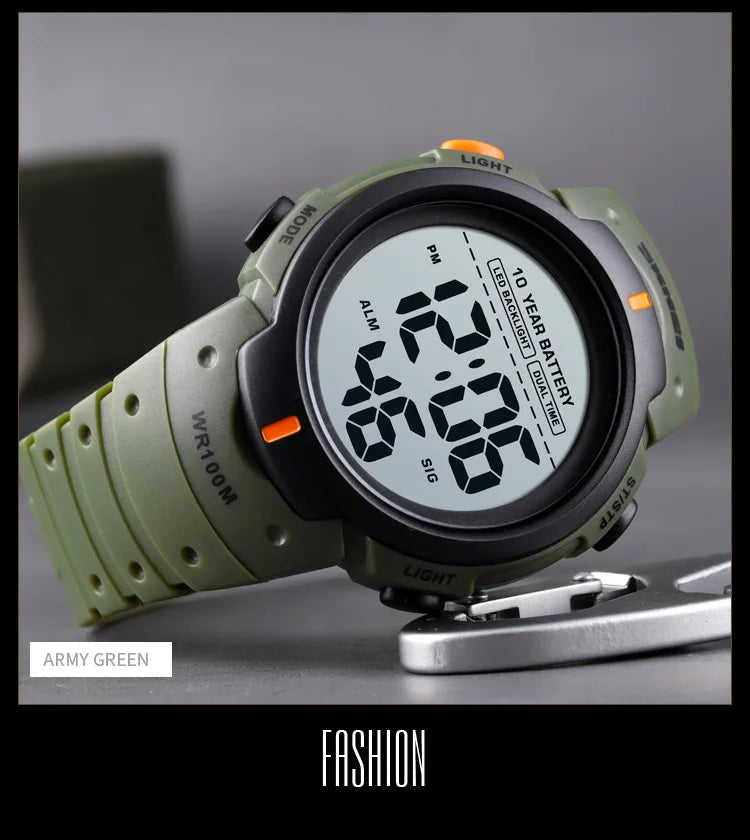 Waterproof Digital Sport Watch with 10 Year Battery Life - Smarsty