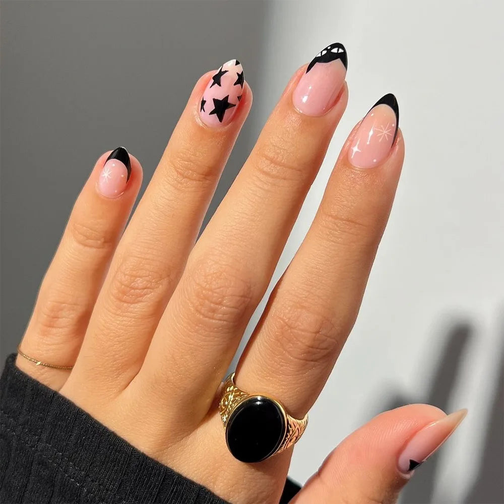 24pcs Flower Design Fake Nail Tips Full Cover - Smarsty