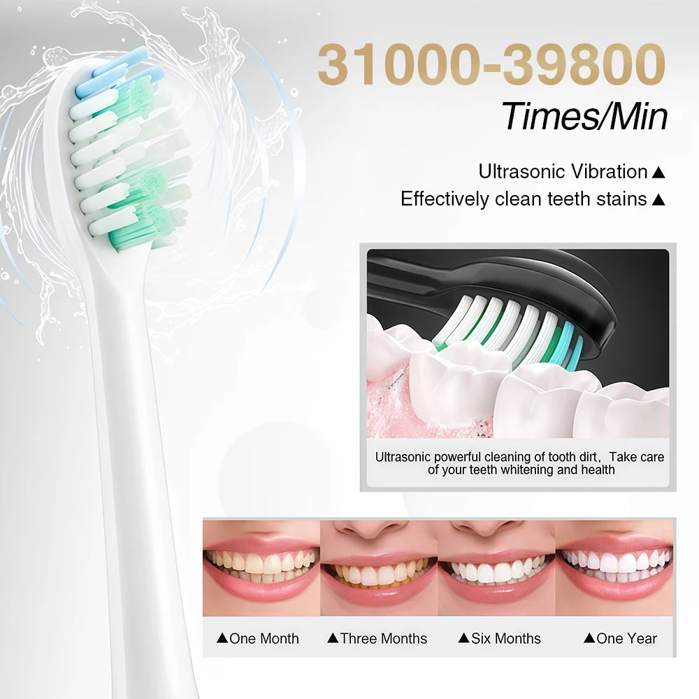Rechargeable Electric Sonic Toothbrush with Travel Case - Smarsty