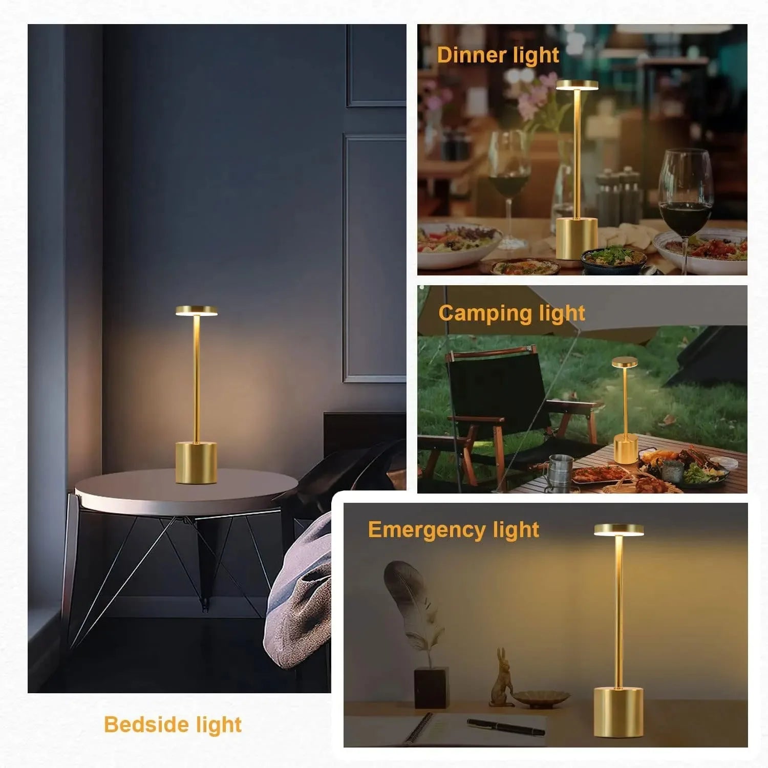 Rechargeable Touch Sensor LED Table Lamp with Adjustable Colors - Smarsty