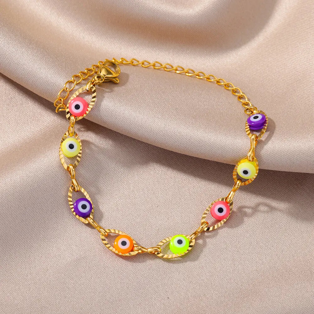 Gothic Rainbow Evil Eye Bracelet for Women - Smarsty