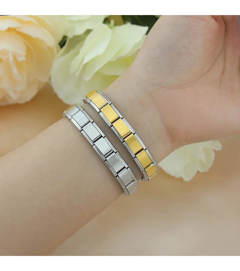 Hapiship Italian Stainless Steel Elastic Charm Bracelet - Smarsty