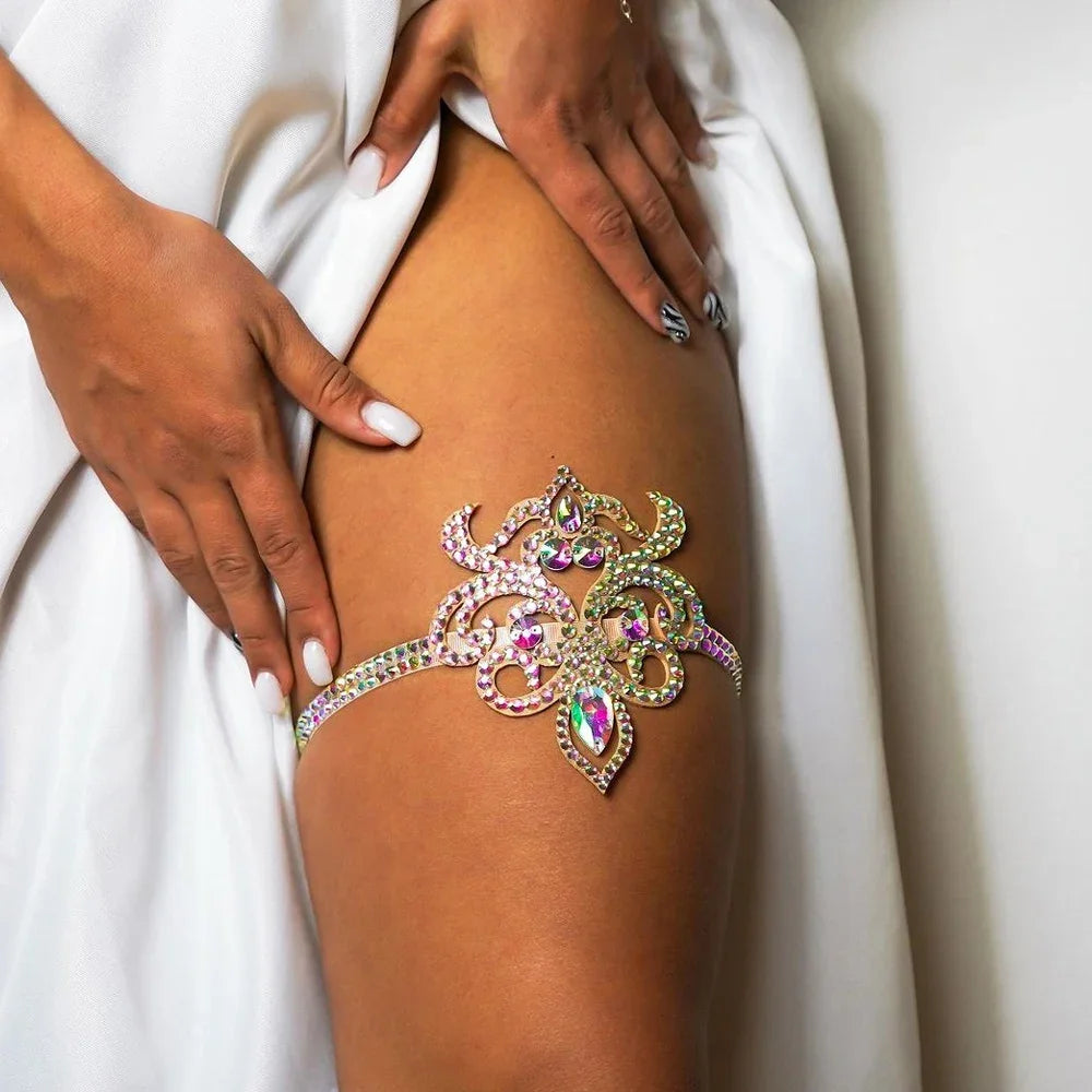 Colorful Rhinestone Thigh Chain Jewelry for Women - Smarsty