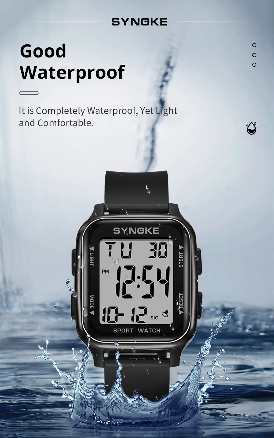 SYNOKE Waterproof Military Digital Watch for Men - Smarsty