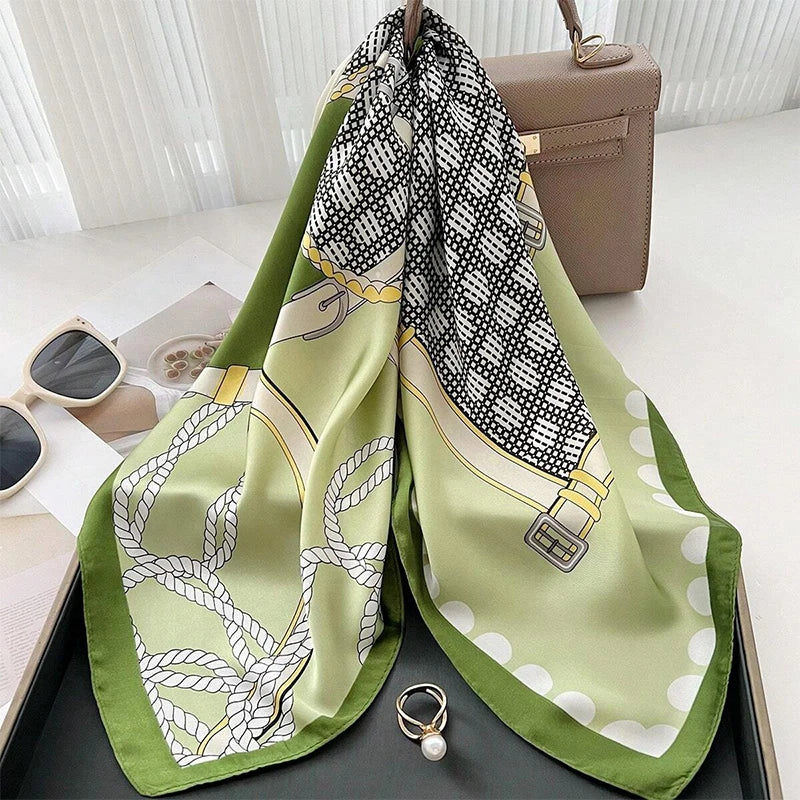 Luxury Silk Scarf Women Satin Shawl Sun Protection Wrap - Smarsty
