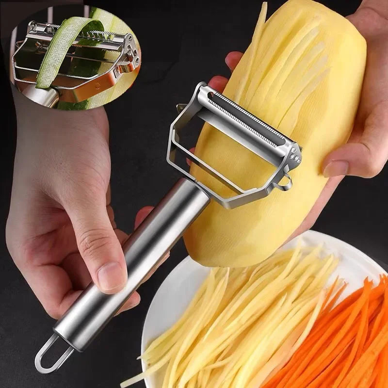 Stainless Steel Peeler Fruit Vegetable Multifunction Grater Julienne Peeler Slice Melon Potato Carrot Cucumber Home Kitchen Tool by Smarsty