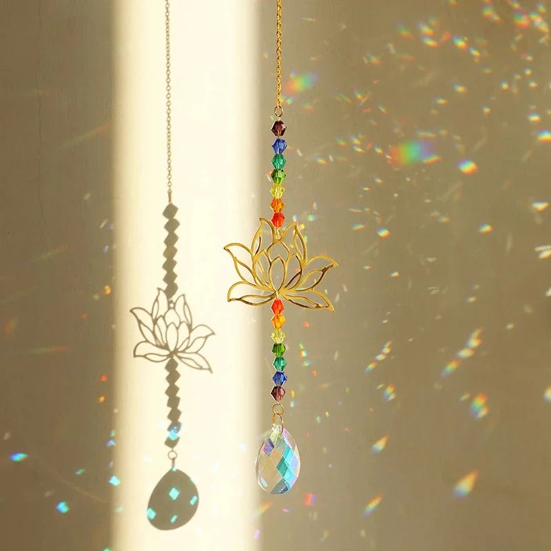 Crystal Lotus Sun Catcher for Outdoor Rainbow Effects - Smarsty