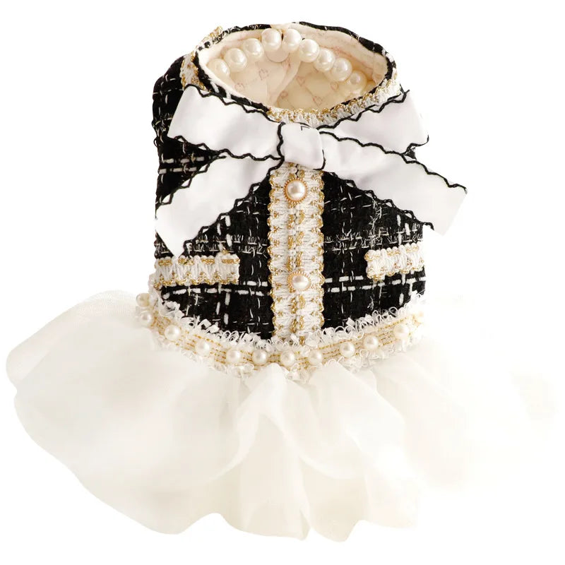 Luxury Cotton Dog Lace Dress with Tutu Skirt - Smarsty