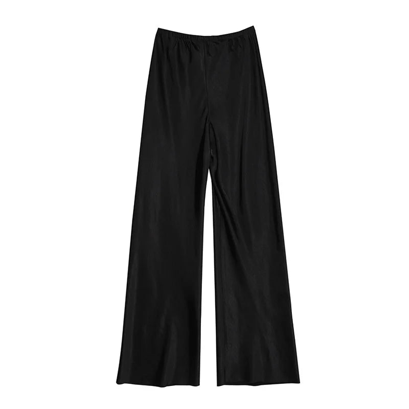 Satin Wide Leg Pants Long Floor Casual Pants Women's Summer - Smarsty