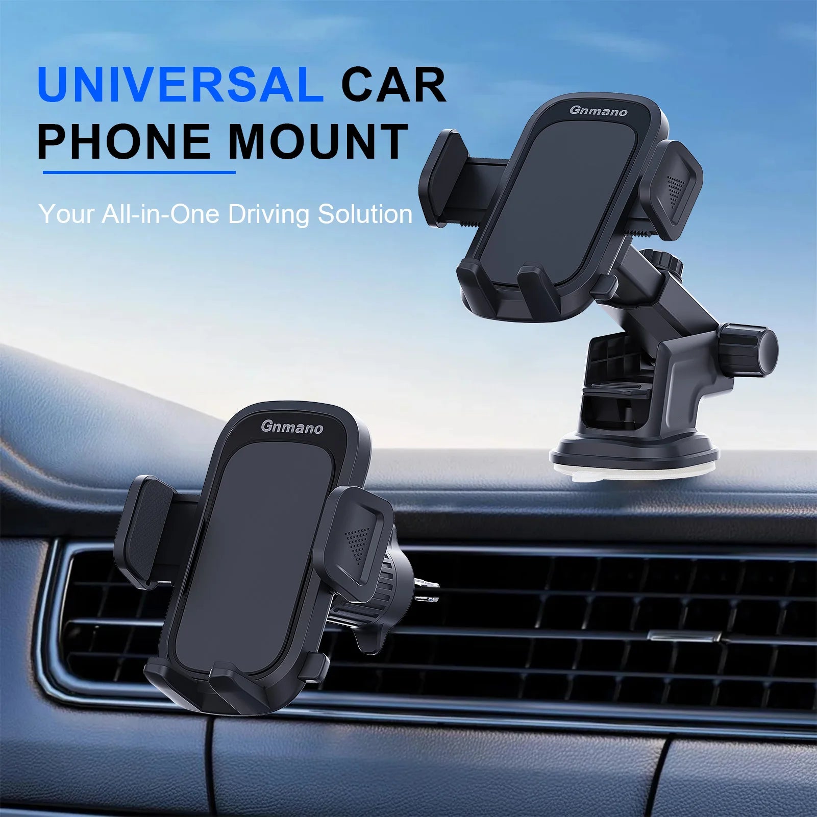 Car Phone Holder With Powerful Suction For Dashboard - Smarsty