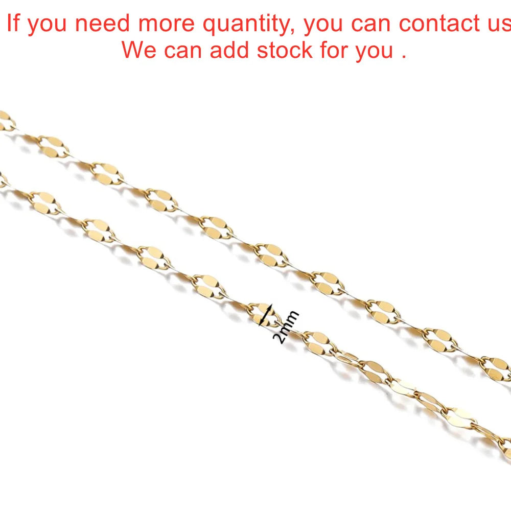 No Fade 2M Gold Stainless Steel Beaded Chain Durable - Smarsty