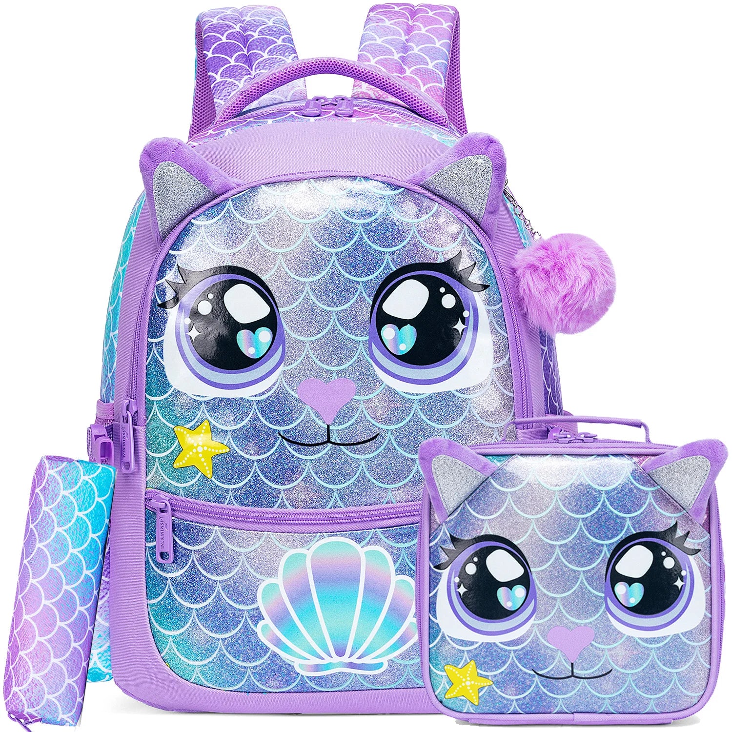 Girls School Backpack Set With Lunch Box And Pencil Case - Smarsty