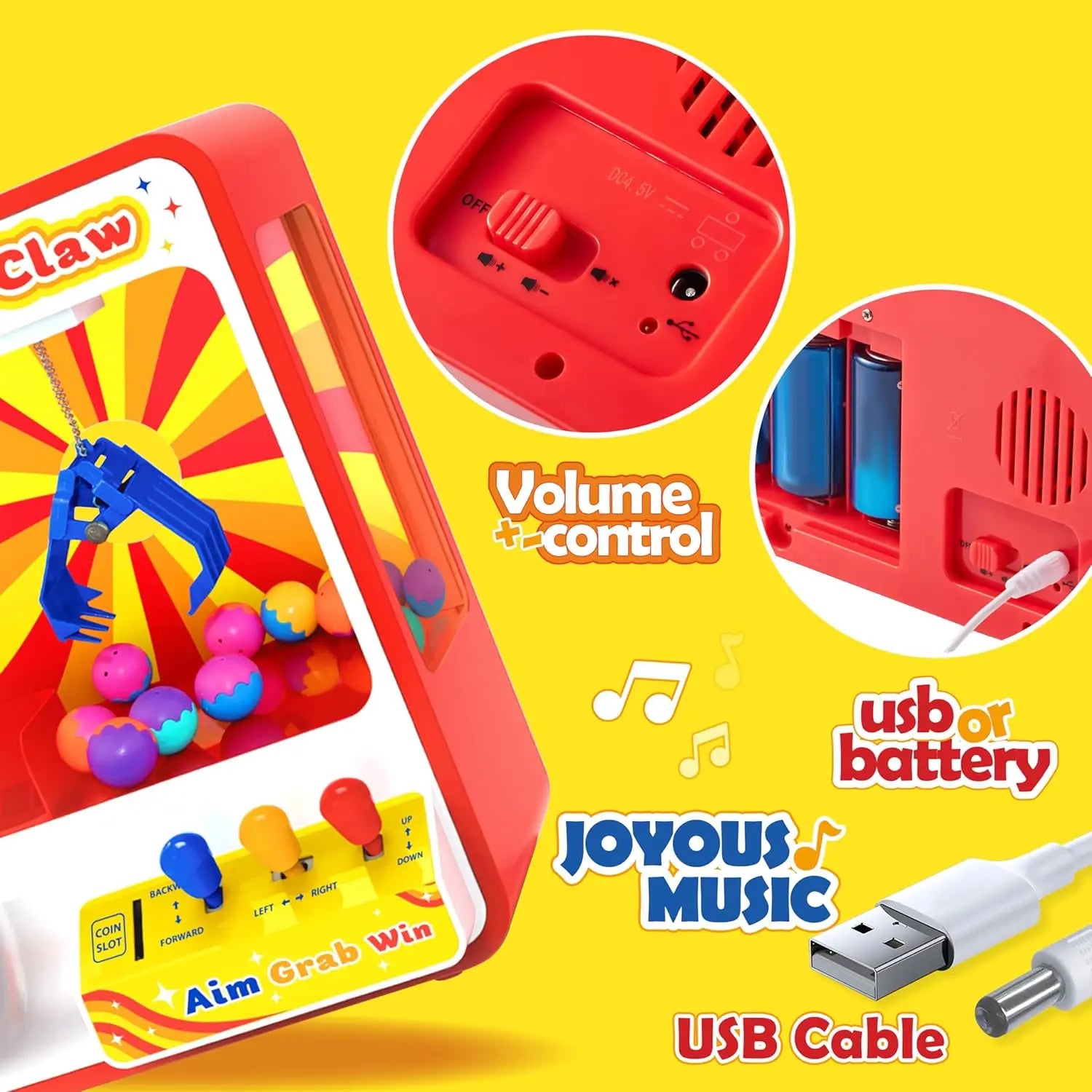 JOYFY Claw Machine Arcade Toy Kid Dispenser Toys Mini Vending Machine for Kids Perfect Christmas Birthday Big Gifts