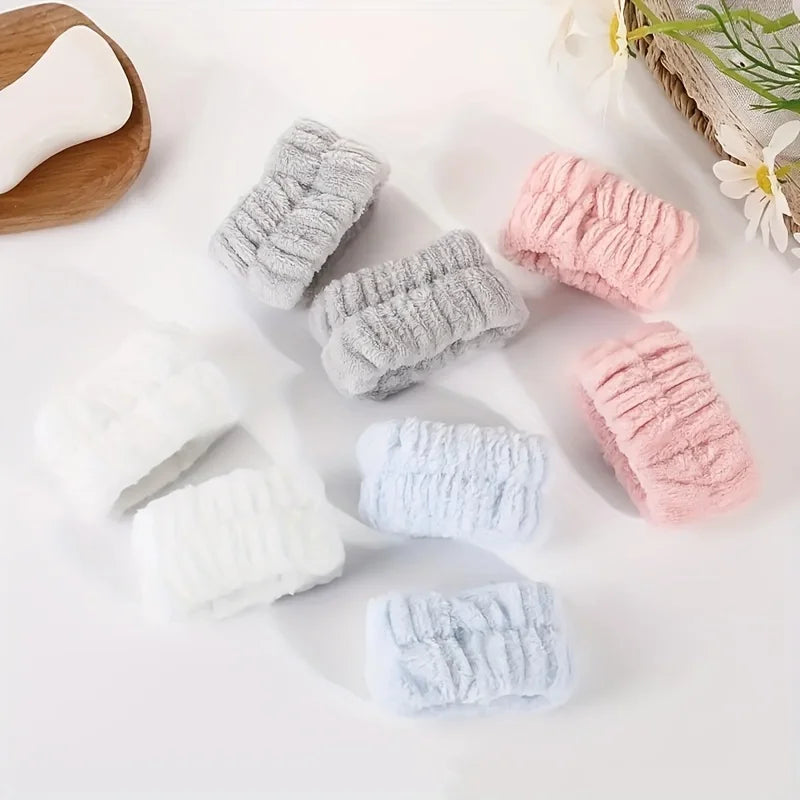 Coral Velvet Makeup Hairband Set for Easy Face Washing - Smarsty