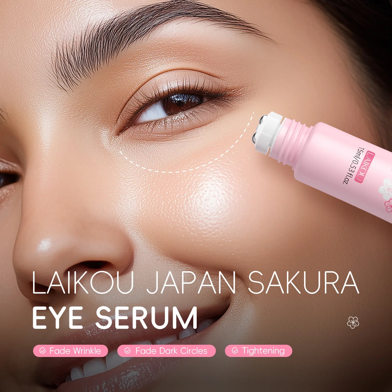 LAIKOU Sakura Eye Serum Roller for Dark Circles - Smarsty