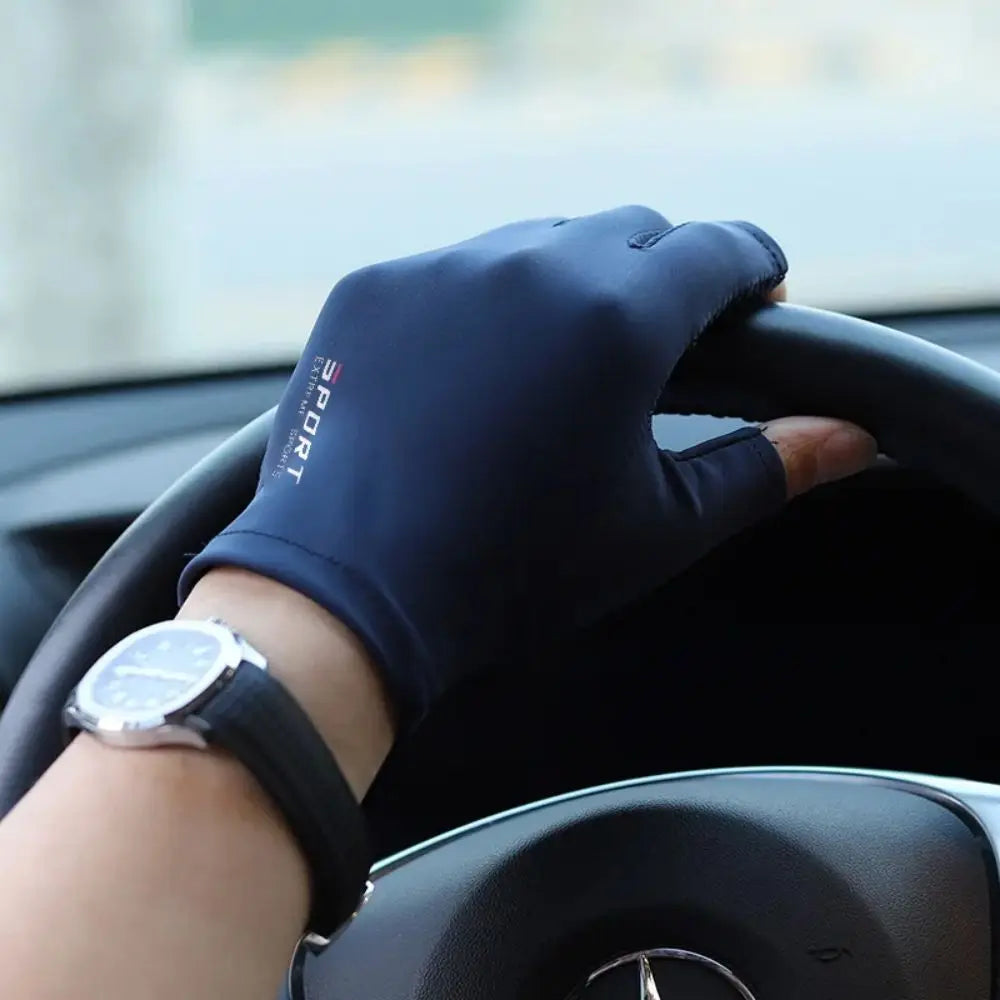 Ice Silk Half Finger Cycling Gloves Comfortable Fit - Smarsty