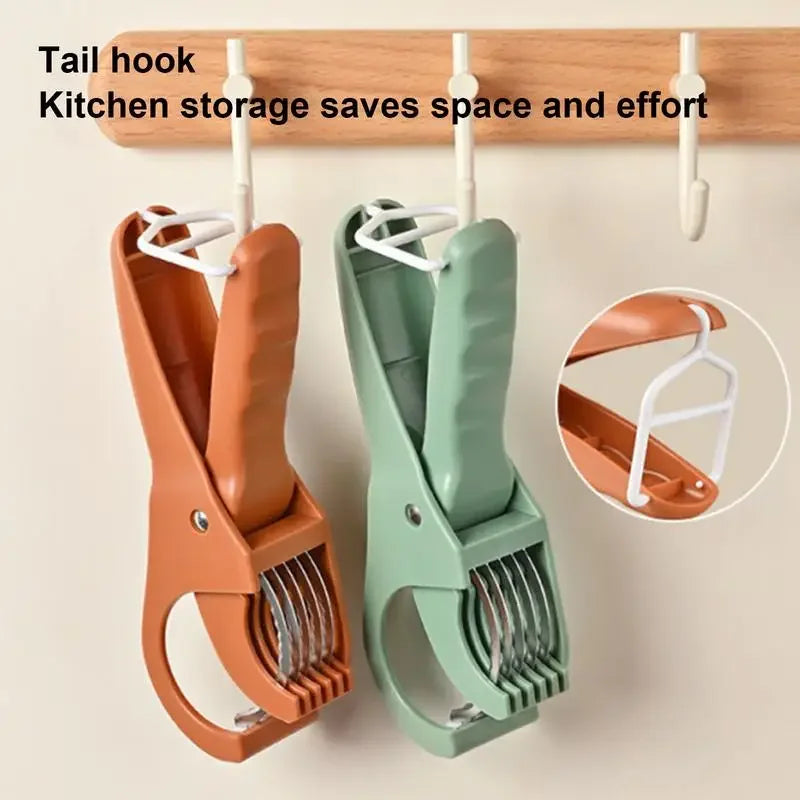 Manual Salad Chopper Stainless Steel Blades Safe Finger Guard For Fruit Vegetables Salad Kitchen Camping Portable Slicer Tool by Smarsty