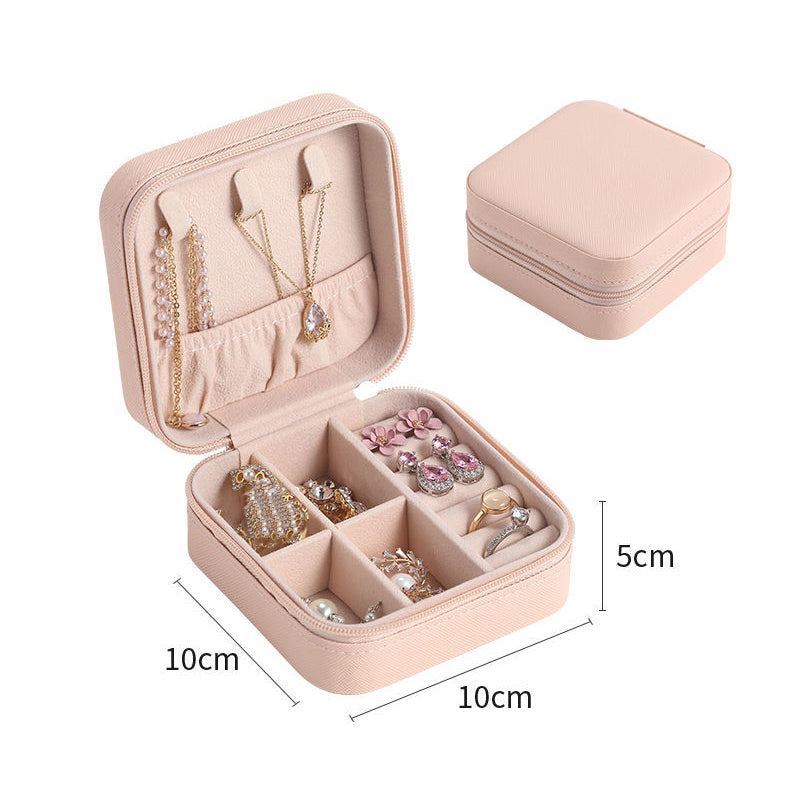 Portable Jewelry Organizer Case with Zipper Closure - Smarsty