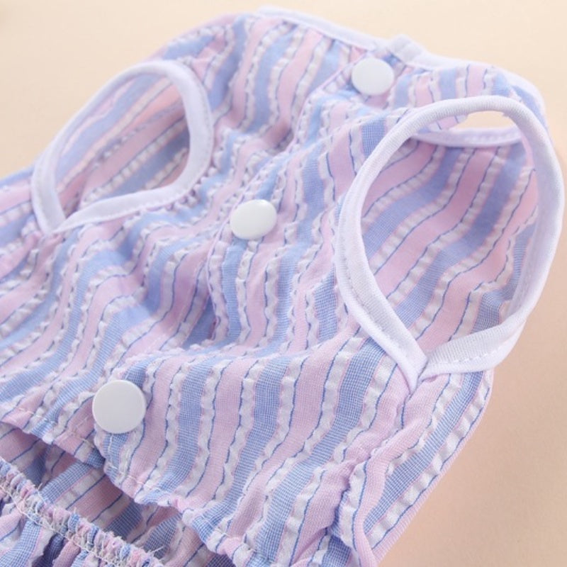 Puppy Vertical Striped Butterfly Skirt for Summer Fun - Smarsty