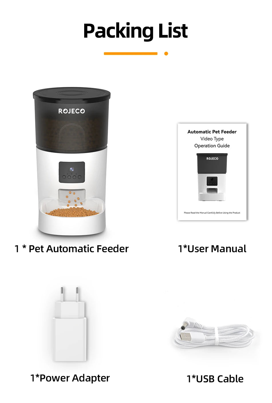 ROJECO 3L Automatic Pet Feeder With Remote Control - Smarsty